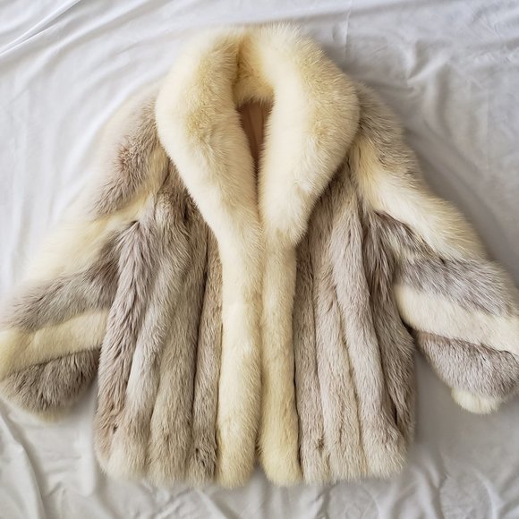 **SOLD**Vintage Blushed Dyed Fox Fur Jacket size 6 - Picture 1 of 8